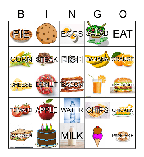 FOOD Bingo Card