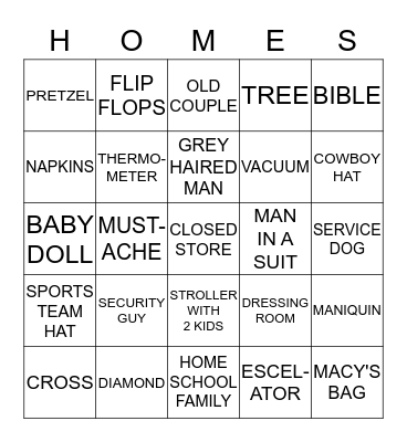 MALL BINGO Card