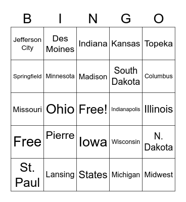 Midwest Bingo Card