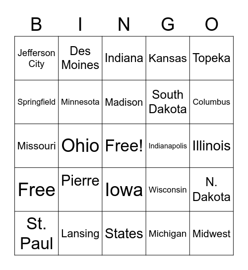 Midwest Bingo Card
