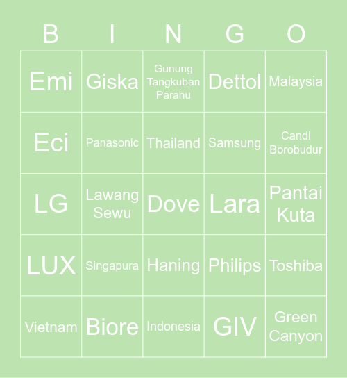 Gelora. Bingo Card