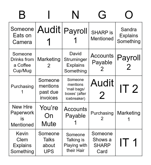 Google Docs Bingo Card