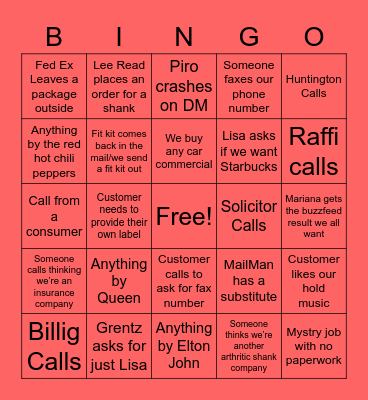 Office Bingo Real X Games Mode Bingo Card