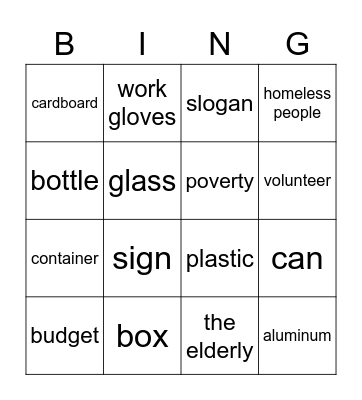 La comunidad y el voluntariado Bingo Card