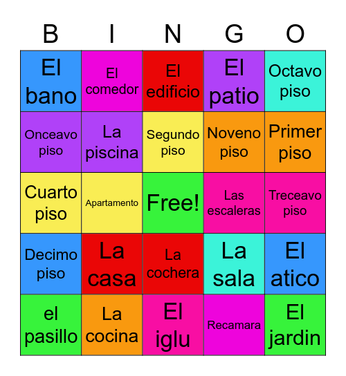 La Casa Bingo Card