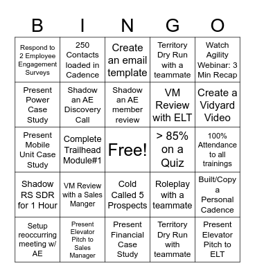 RS SDR Bootcamp BINGO Card