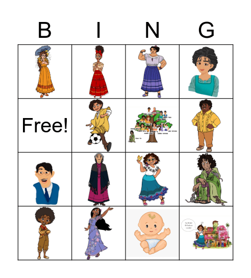 LA FAMILIA Bingo Card
