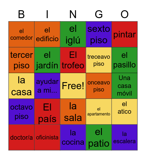 La Casa Bingo Card