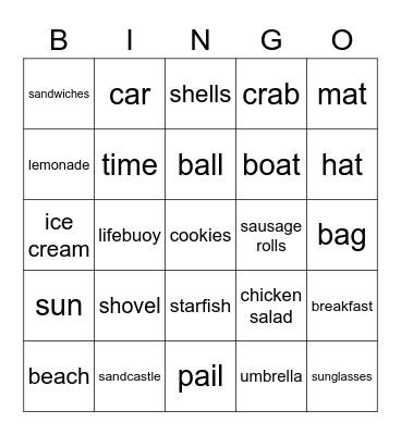 Alisha's Wonderful Weekend Bingo Card