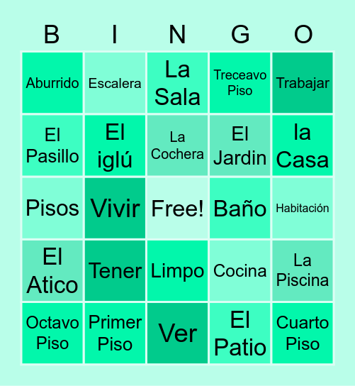 ~Español Bingo: La Casa and more~ Bingo Card