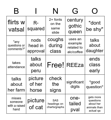 live laugh love qa - lecture ed. Bingo Card