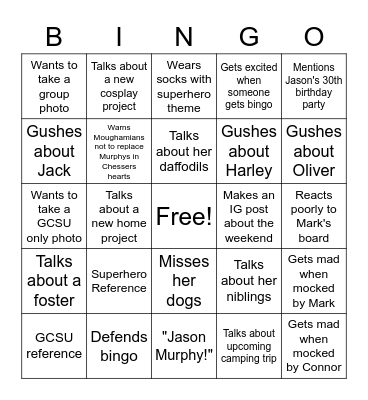 Birthday Bingo Card