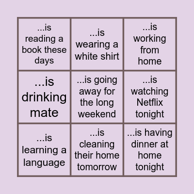 Find someone who... Bingo Card