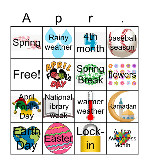 April Celebrations Bingo! Bingo Card