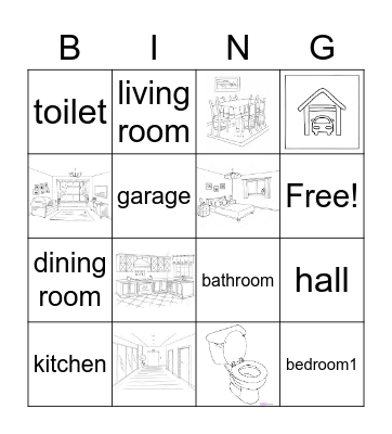 Rooms in the house Bingo Card