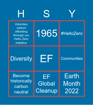 EF Impact & Us Bingo Card