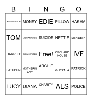 THE MOTHER-IN-LAW Bingo Card