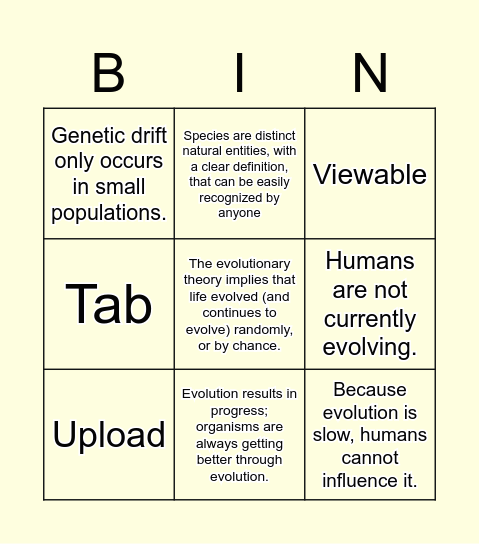 Google Docs Bingo Card