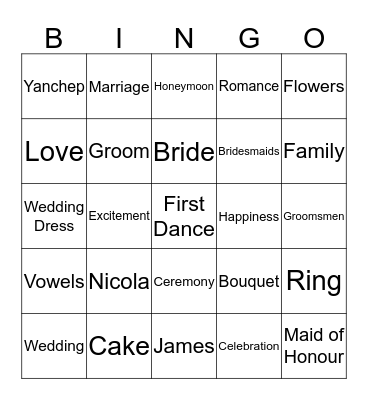 Nicola's High Tea Hens Bingo Card