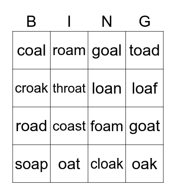 oa Bingo Card