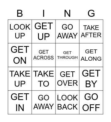 PHRASAL VERBS Bingo Card