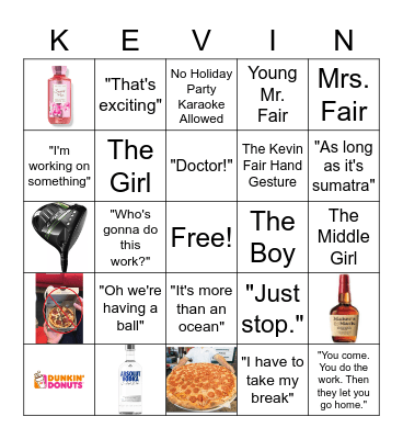 Kevin Fair Bingo Card