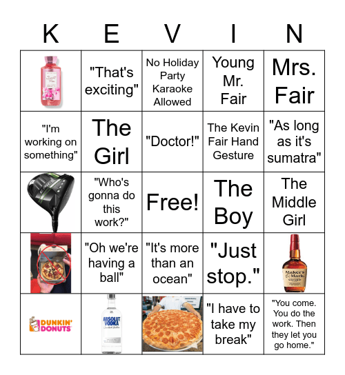 Kevin Fair Bingo Card