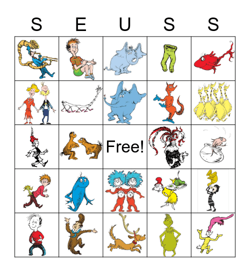 Dr. Seuss Bingo! Bingo Card