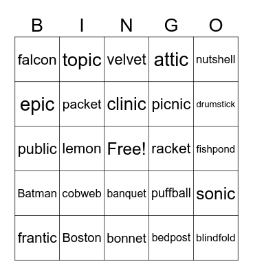 3.1 - Division Types Bingo Card