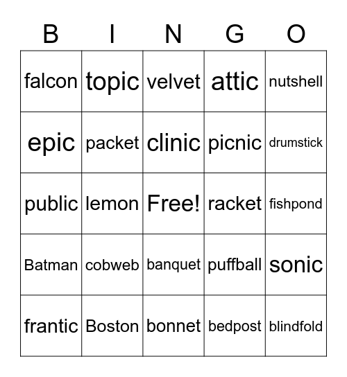 3.1 - Division Types Bingo Card