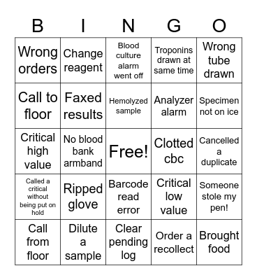 Happy Lab Week! Techs Bingo Card