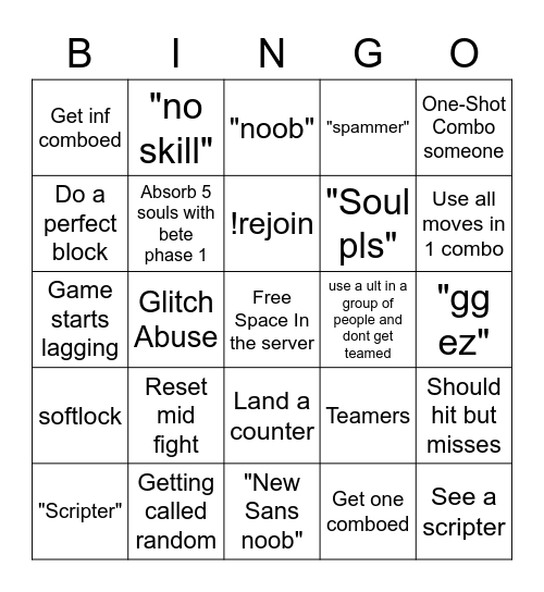 SoulShatters Bingo Card