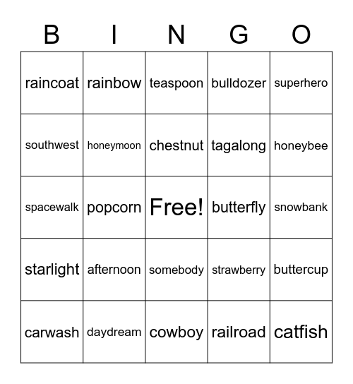 Deletion Bingo Card