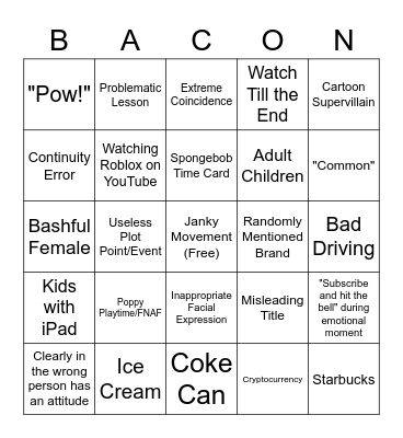 BaconhairOG Bingo Card