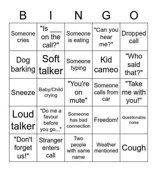 Kate's Virtual Farewell Party Bingo Card