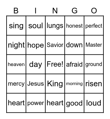 Singing Bingo Card