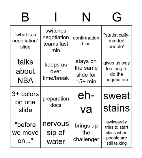 brendon bingo Card