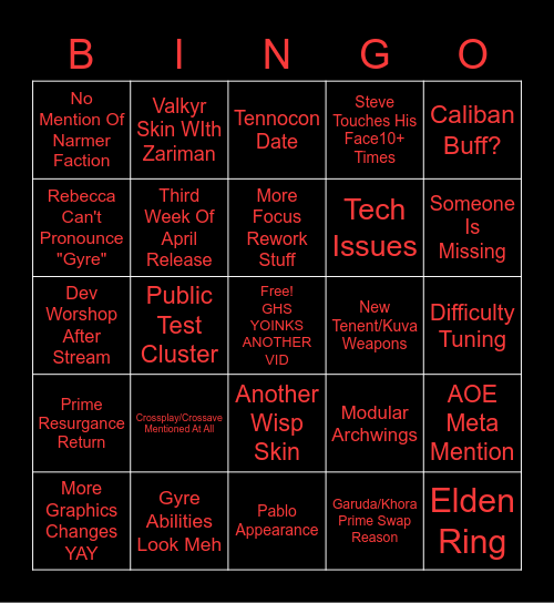 APRIL DEV-STREAM Bingo Card