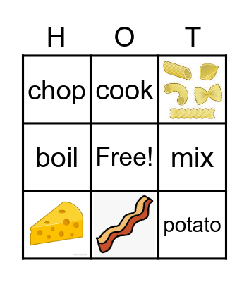 Cooking up a Recipe Bingo Card