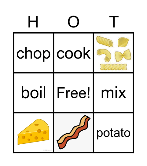 Cooking up a Recipe Bingo Card