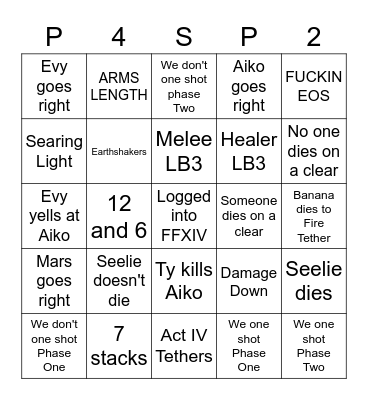 Raid time with Aiko! Bingo Card