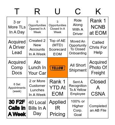 SALES BINGO Card