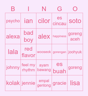 jis Bingo Card