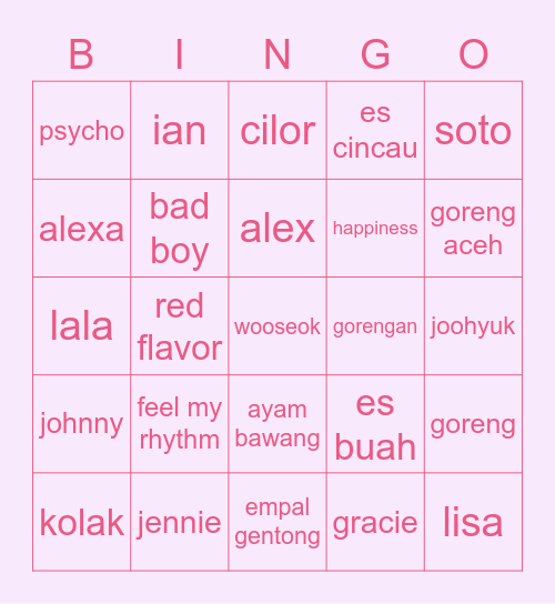 jis Bingo Card