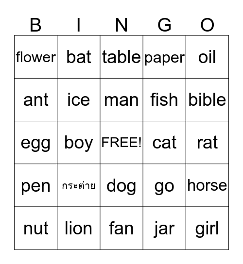 BINGO NO.3 Bingo Card