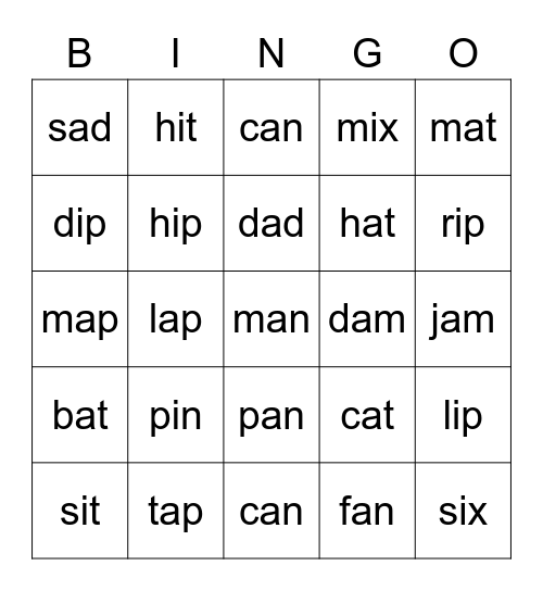 Fun Fun Bingo Card