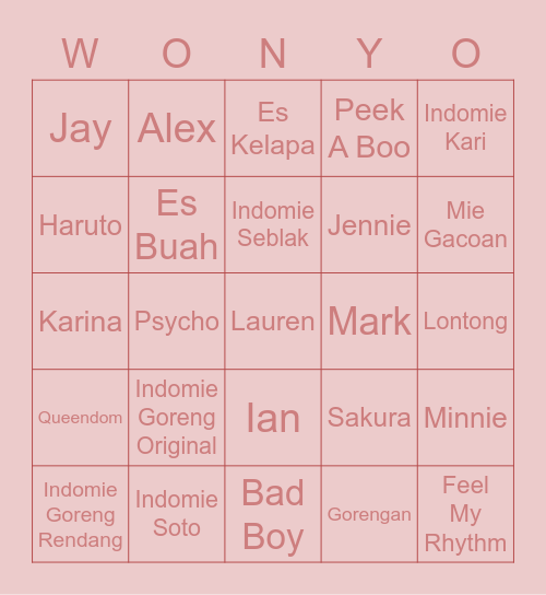 BINGO Card