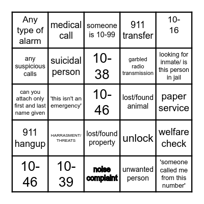 Dispatch Bingo Card