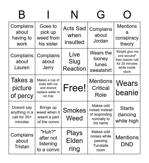 Michael Bingo Card