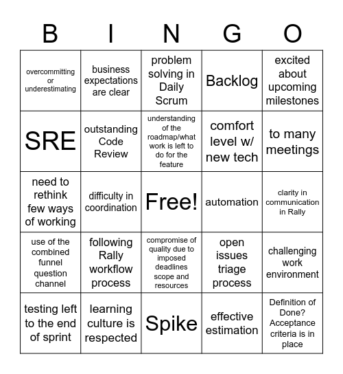 Retro Bingo Card